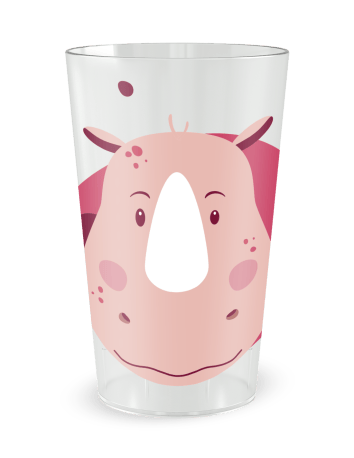Gobelet transparent de face - Naissance Rhino Adulte Fille - Ecocup