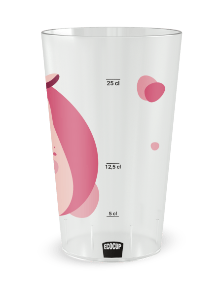 Gobelet transparent Graduation - Naissance Rhino Adulte Fille - Ecocup
