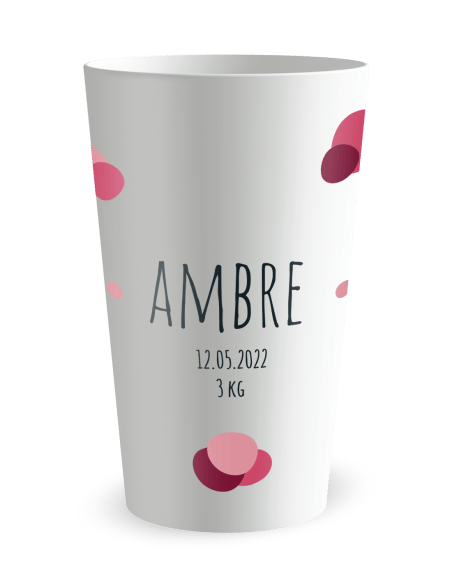 Gobelet blanc - Prénom - Naissance Rhino Adulte Fille - Ecocup