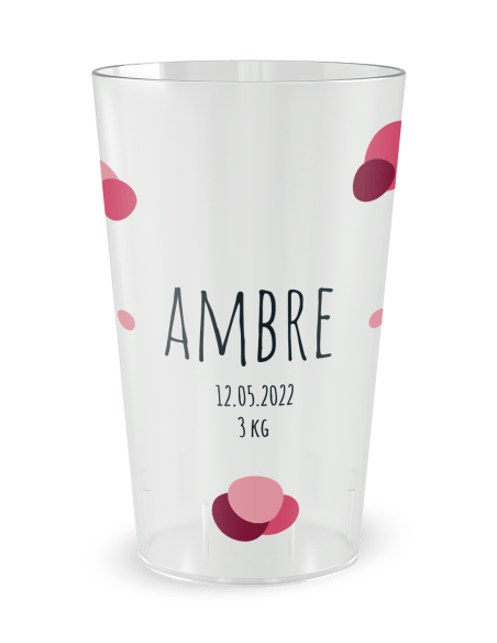Gobelet transparent - Prénom - Naissance Rhino Adulte Fille - Ecocup