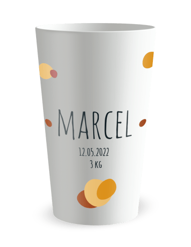 Gobelet blanc - Prénom - Naissance Rhino Garçon - Ecocup