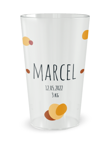 Gobelet transparent de face - Naissance Rhino Garçon - Ecocup 2