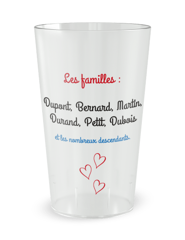 Gobelet transparent de dos - cousinade famille - Ecocup
