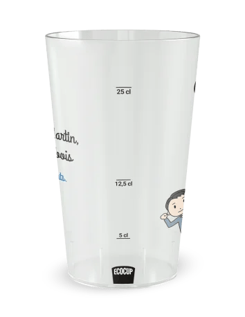Gobelet transparent de face - cousinade famille - Ecocup 2