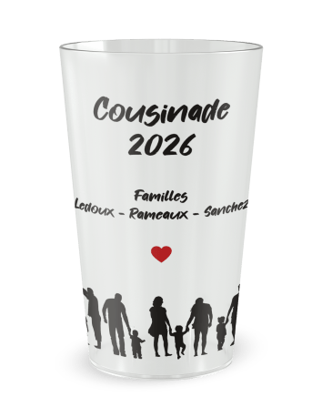 Gobelet transparent de face - cousinade silhouettes - Ecocup