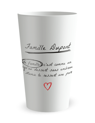 Gobelet blanc de face - Famille & Amis Fête de Famille - Ecocup
