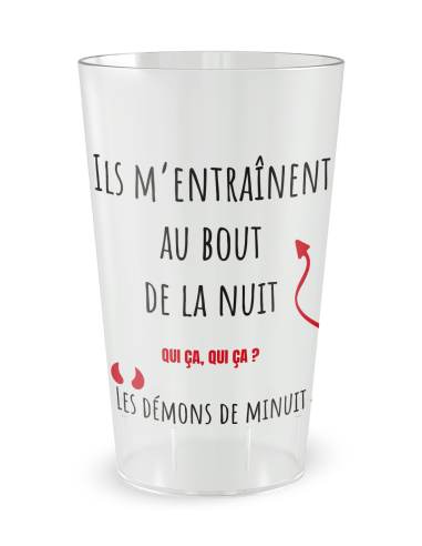 Gobelet transparent de dos - humour démons - Ecocup