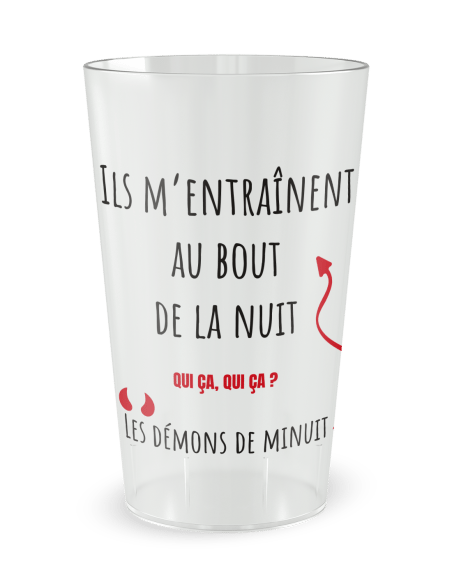 Gobelet transparent de dos - humour démons - Ecocup