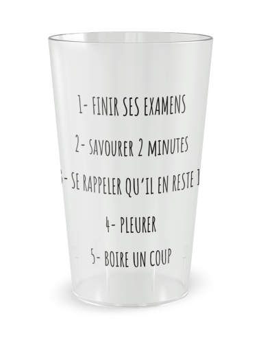 Gobelet transparent de face - liste des tâches - Ecocup