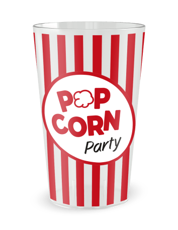 Gobelet transparent de face - Famille & Amis PopCorn Party - Ecocup