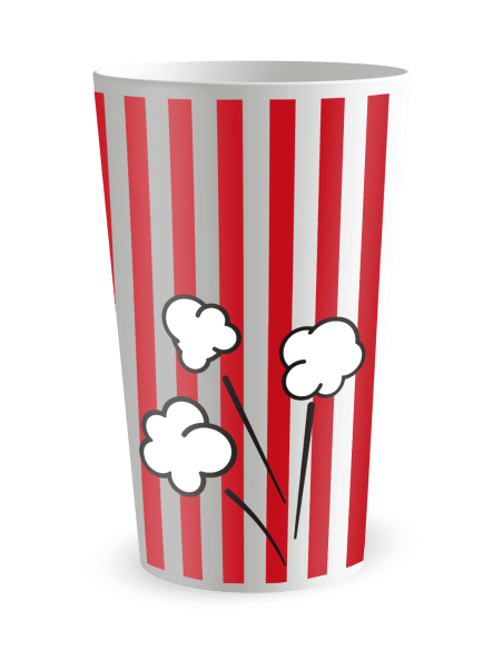 Gobelet blanc de dos - Famille & Amis PopCorn Party - Ecocup
