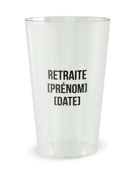 Gobelet transparent - Prénom - Famille & Amis Retraite Président - Ecocup