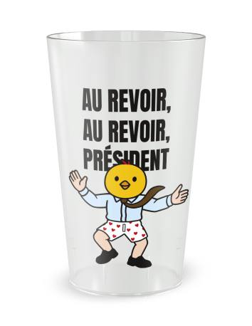 Gobelet transparent de face - Famille & Amis Retraite Président - Ecocup