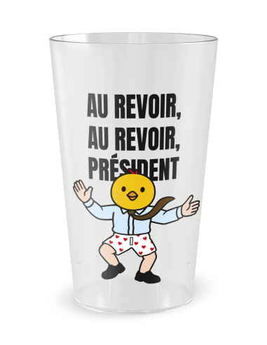 Gobelet transparent de face - Famille & Amis Retraite Président - Ecocup