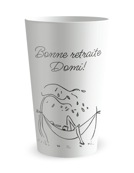 Gobelet blanc de face - Famille & Amis Retraite Tranquille - Ecocup
