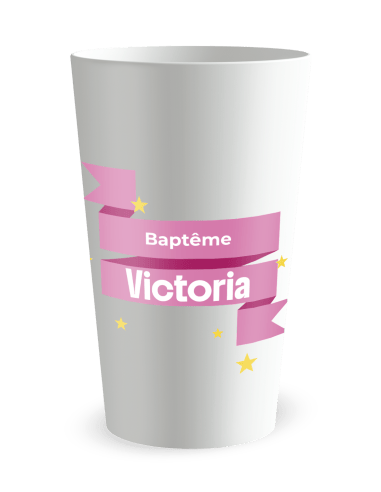 Gobelet blanc de face - Fêtes Banniere et Etoiles - Ecocup