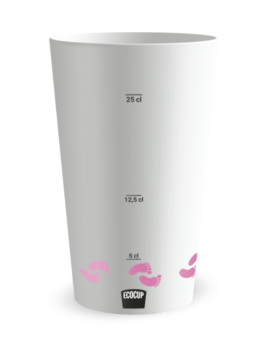 Gobelet blanc Graduation - Baptême Fille Ourson - Ecocup