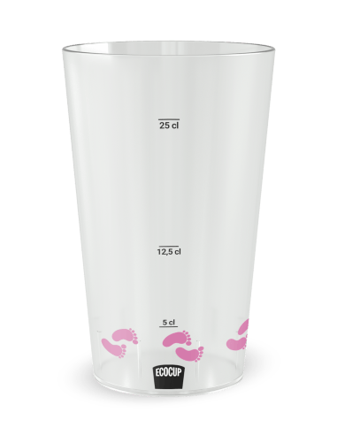 Gobelet transparent Graduation - Baptême Fille Ourson - Ecocup