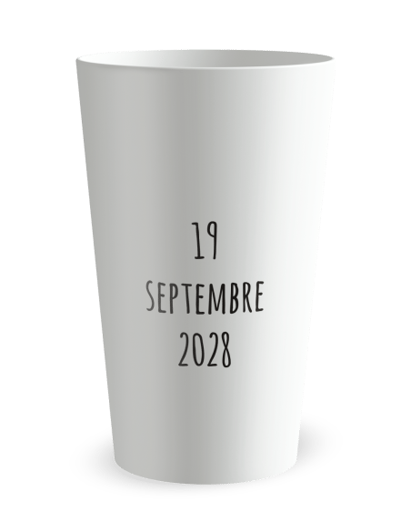 Gobelet blanc de dos - Baptême Eléphant - Ecocup