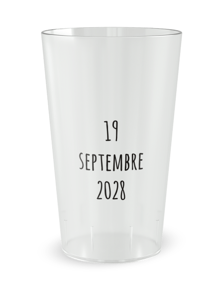 Gobelet transparent - Prénom - Baptême Eléphant - Ecocup