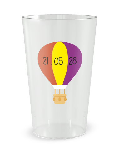 Gobelet transparent de dos - Baptême Joli Ciel - Ecocup