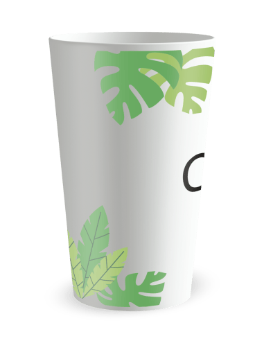Gobelet blanc de coté - Baptême Jungle - Ecocup