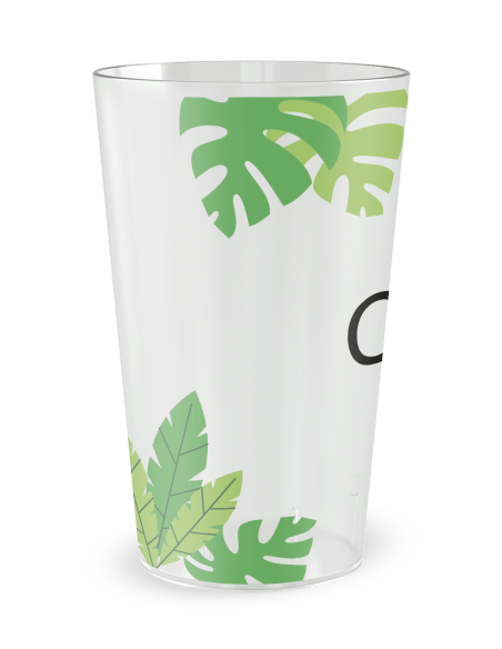 Gobelet transparent de coté - Baptême Jungle - Ecocup