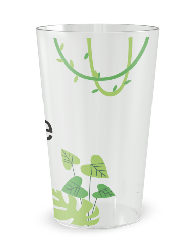 Gobelet transparent de dos - Baptême Jungle - Ecocup
