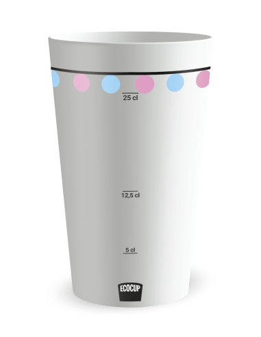 Gobelet blanc Graduation - Baptême Mixte - Ecocup