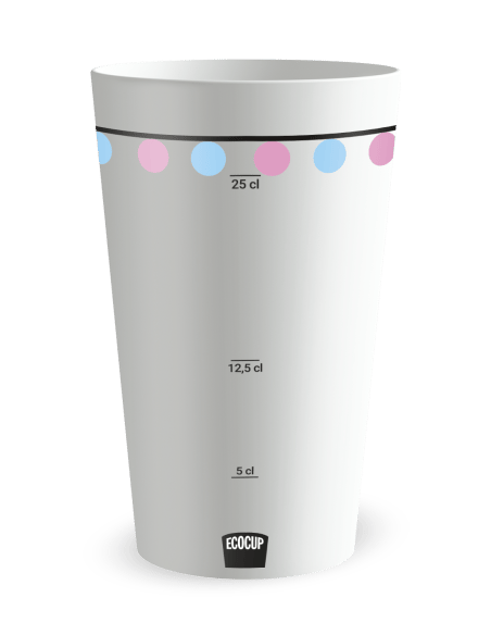 Gobelet blanc Graduation - Baptême Mixte - Ecocup