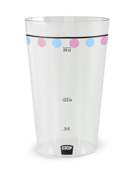 Gobelet transparent Graduation - Baptême Mixte - Ecocup