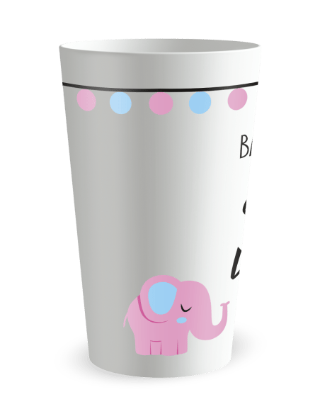 Gobelet blanc de coté - Baptême Mixte - Ecocup