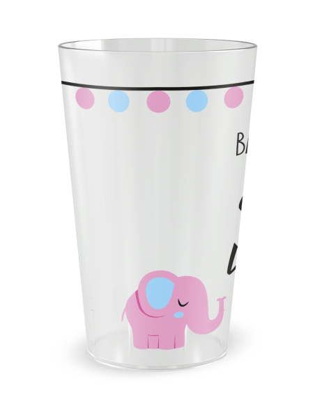 Gobelet transparent de coté - Baptême Mixte - Ecocup