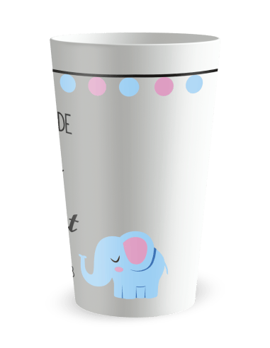 Gobelet blanc de dos - Baptême Mixte - Ecocup