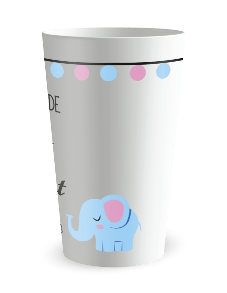 Gobelet blanc de dos - Baptême Mixte - Ecocup