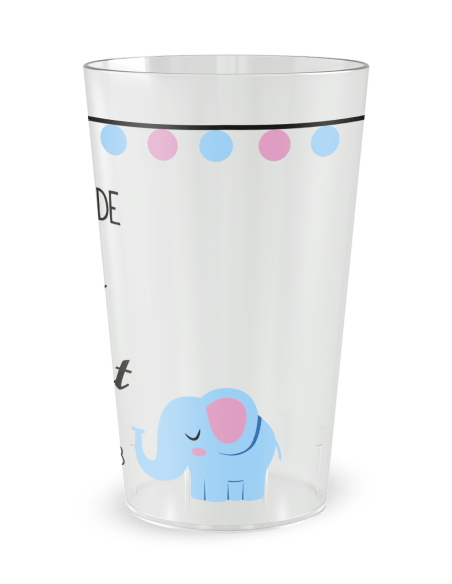 Gobelet transparent de dos - Baptême Mixte - Ecocup