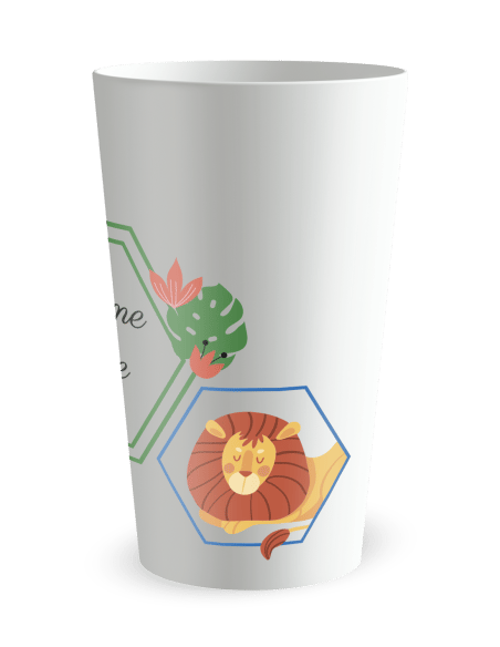 Gobelet blanc de coté - baptême tropical - Ecocup