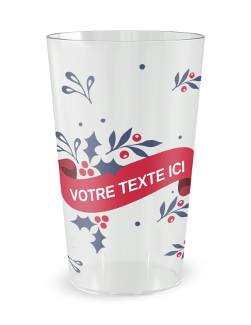 Gobelet transparent de face - Bonne année - Ecocup