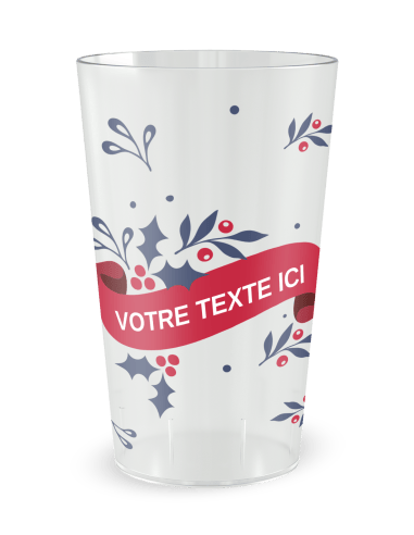 Gobelet transparent de face - Bonne année - Ecocup