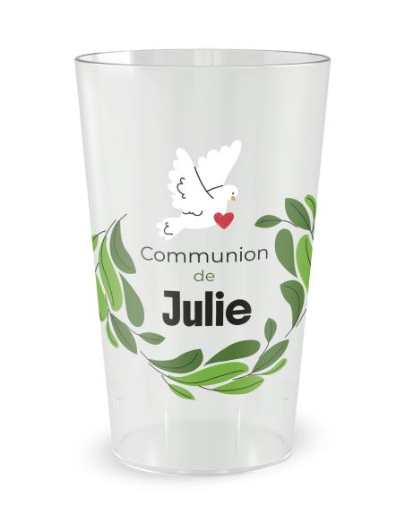 Gobelet blanc - Prénom - communion célébration - Ecocup