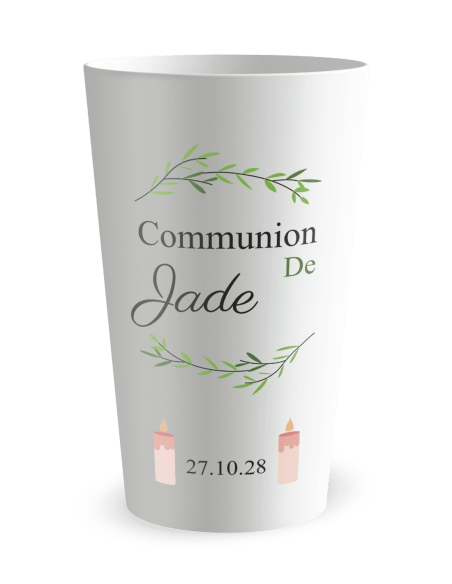 Gobelet blanc - Prénom - communion nature - Ecocup