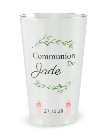 Gobelet transparent - Prénom - communion nature - Ecocup