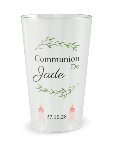 Gobelet transparent - Prénom - communion nature - Ecocup