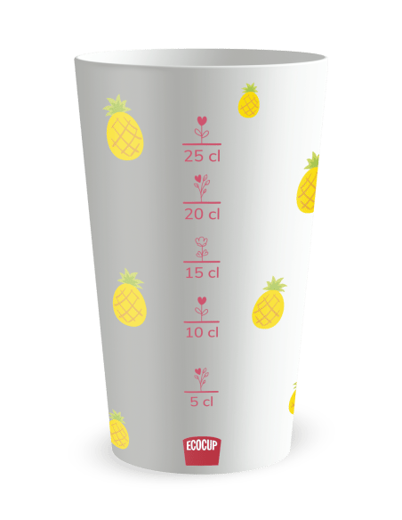 Gobelet blanc Graduation - tropical ananas - Ecocup