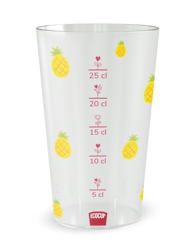 Gobelet transparent Graduation - tropical ananas - Ecocup