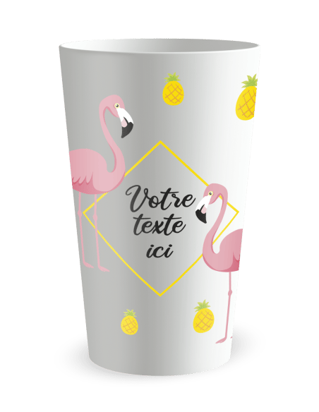 Gobelet blanc de face - tropical ananas - Ecocup
