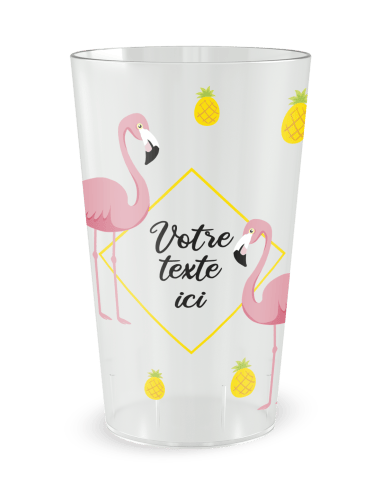 Gobelet transparent de face - tropical ananas - Ecocup