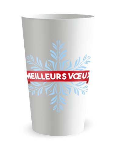 Gobelet blanc de face - Fêtes et neige - Ecocup