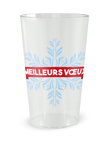 Gobelet transparent de face - Fêtes et neige - Ecocup