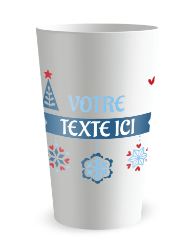 Gobelet blanc de face - hiver - Ecocup